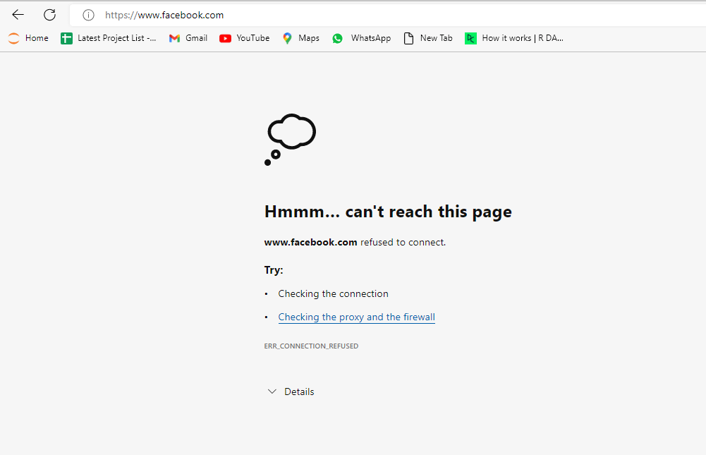 cant reach website